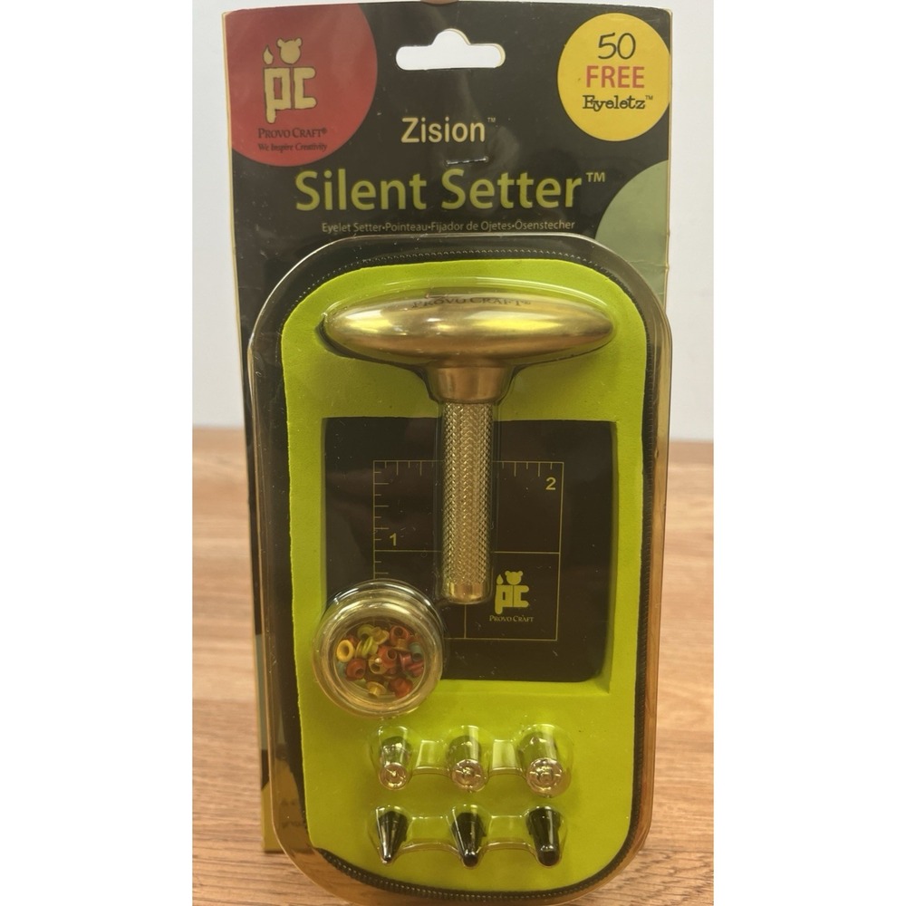 Zision Silent Setter, Eyelet Setter 8 Piece Kit Provo Craft Scrapbooking NEW